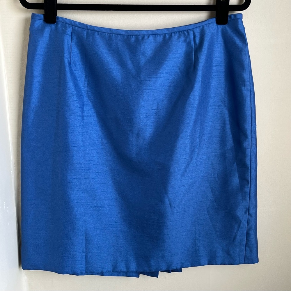 Macy’s Satin Straight Back Pleated Skirt Blue Sz 12P